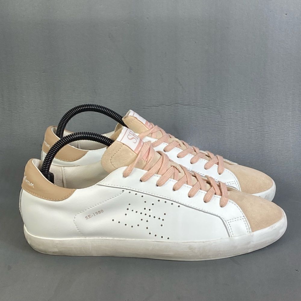 Sam Edelman Aubrie White pink sneaker shoes womens size 10